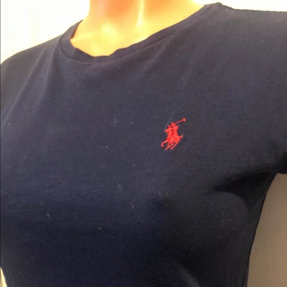 RALPH LAUREN SPORT Navy Blue Crew Neck Short Sleeve Tee T-Shirt S Small EUC $40 - Picture 5 of 11
